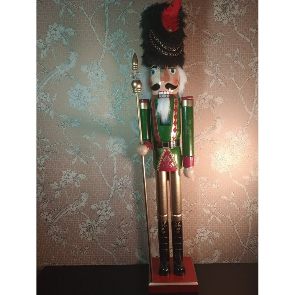 36-in nutcracker jeweled stuff Christmas soldier